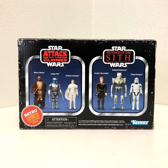 STAR WARS RETRO COLLECTION Attack of the Clones Revenge of the Sith 6 Pack - NEW - Picture 2 of 5